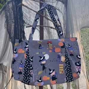 Cute Witches Tote Bag. Perfect for shopping, Trick-or-Treat, & broom rides.